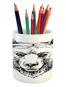 272x355 Ambesonne Animal Pencil Pen Holder, Hand Sketch