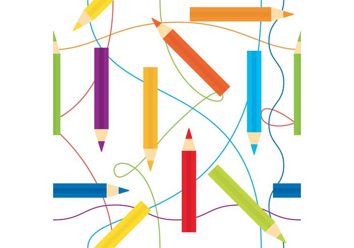 700x490 Color Pencils Vector Pattern