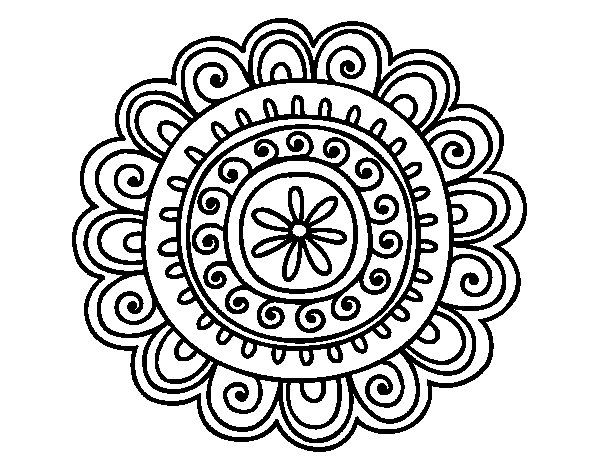 600x470 Happy Mandala Coloring Page