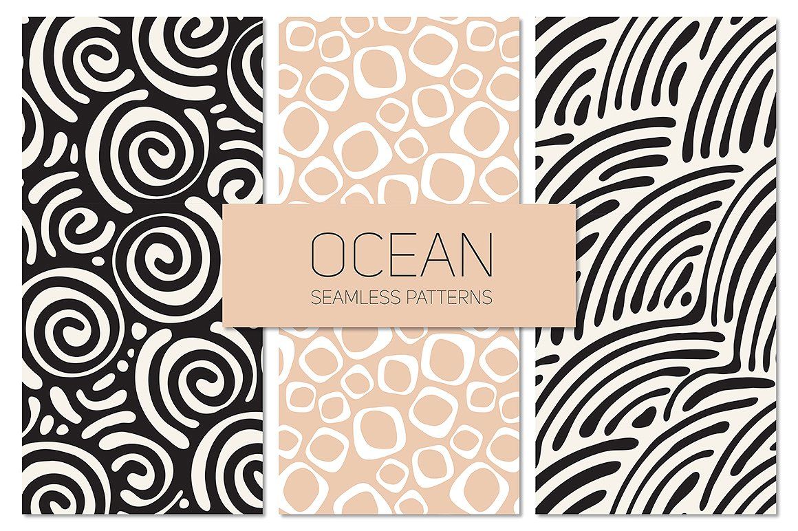 1160x772 Ocean Seamless Patterns Set
