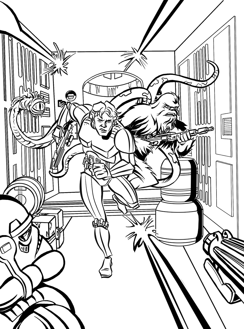 853x1152 Skyhook Art Escape From The Trash Compactor!