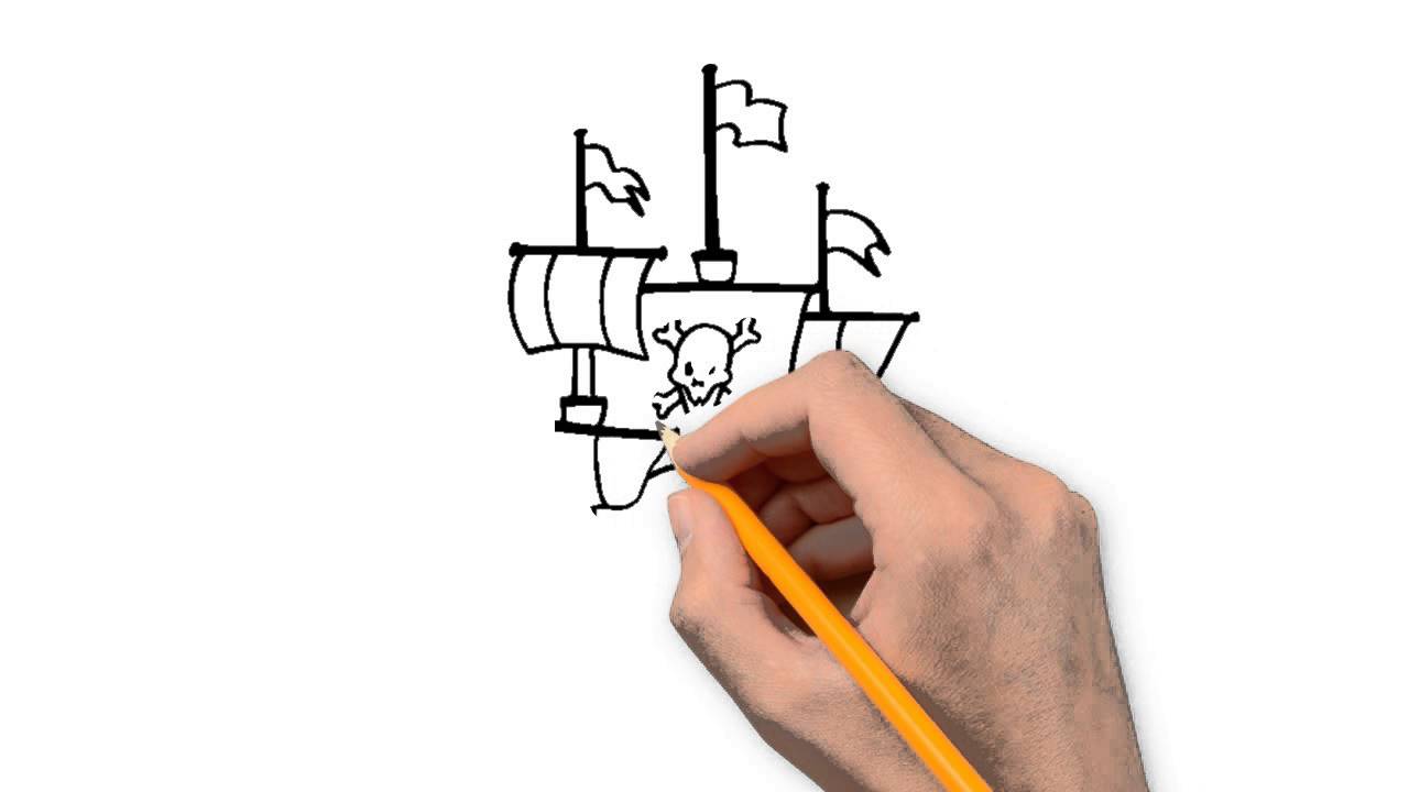 1280x720 Pirate Ship Transport Pencil To Draw Step