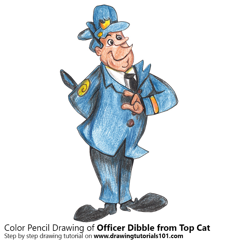 800x800 Officer Dibble From Top Cat With Color Pencils Step