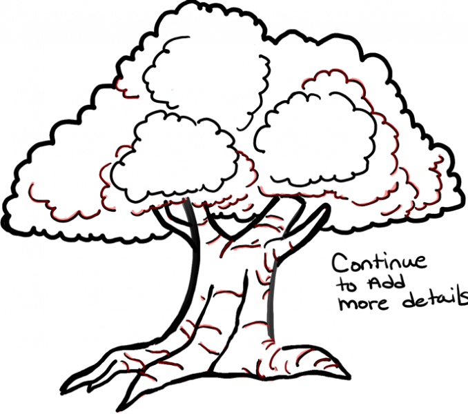 678x600 Cartoon Tree Drawing How To Draw Cartoon Trees With Easy Step Step