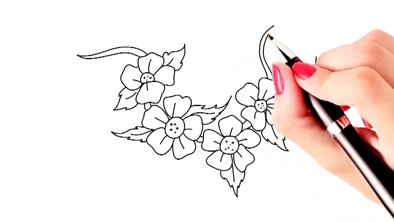 1280x720 How To Draw Beautiful Flowers Easy And Simple Drawing Yzarts