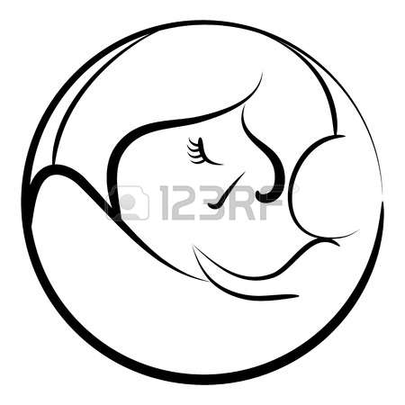 450x450 Mother And Baby Clipart Black And White
