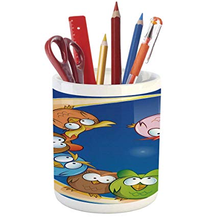 425x425 Pencil Pen Holder, Moon, Printed Ceramic Pencil Pen