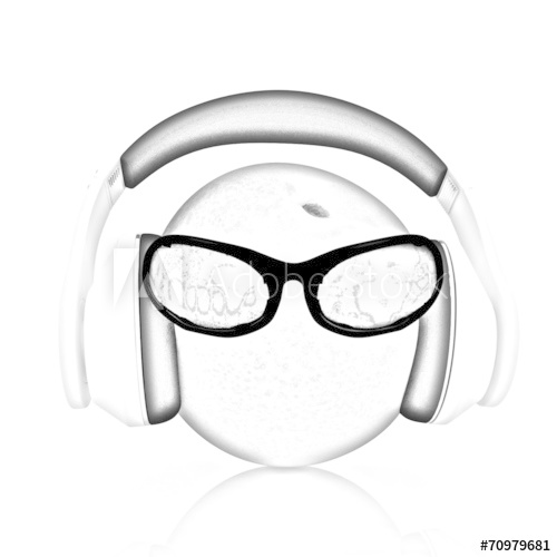 500x500 Fresh Peaches With Sun Glass And Headphones Pencil Drawing