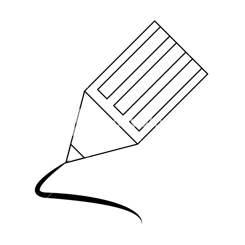 1000x1000 Pencil Drawing Symbol Cartoon Vector Illustration Graphic Design