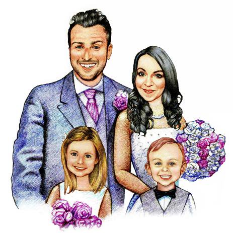 463x463 Commission A Hand Drawn Wedding Portrait In Colored Pencils