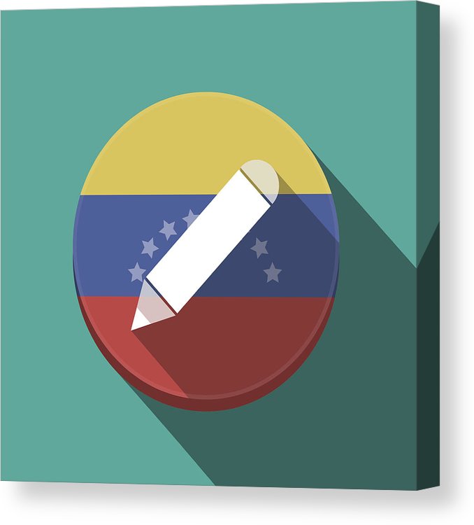678x750 Long Shadow Venezuela Button With A Pencil Canvas Print Canvas