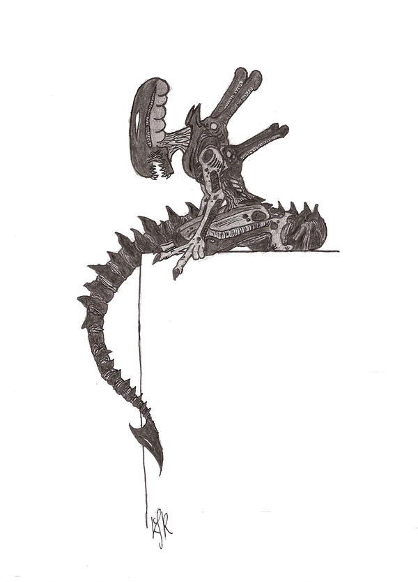 600x834 Xenomorph Pencil Sketch