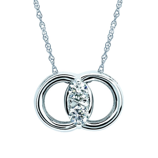 600x600 Diamond Marriage Symbol White Gold Pendant