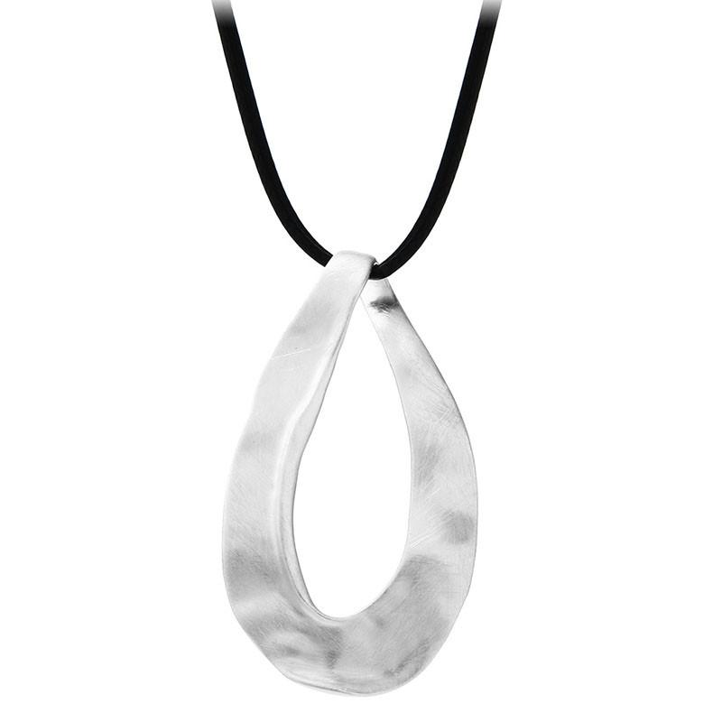 800x800 unique polishing design double pu leather necklace pendant gold