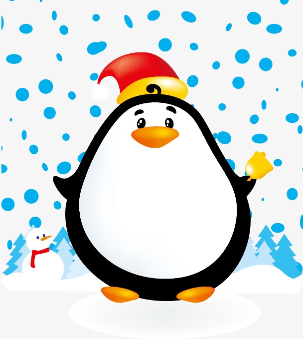 608x679 Christmas Penguin Cartoon Drawing Material, Cartoon Clipart