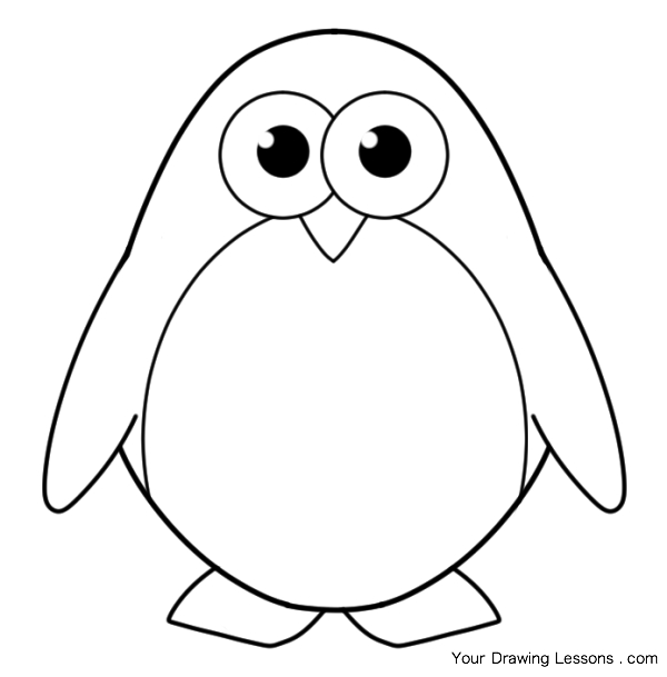 600x609 How To Draw A Penguin Your Drawing Lessons