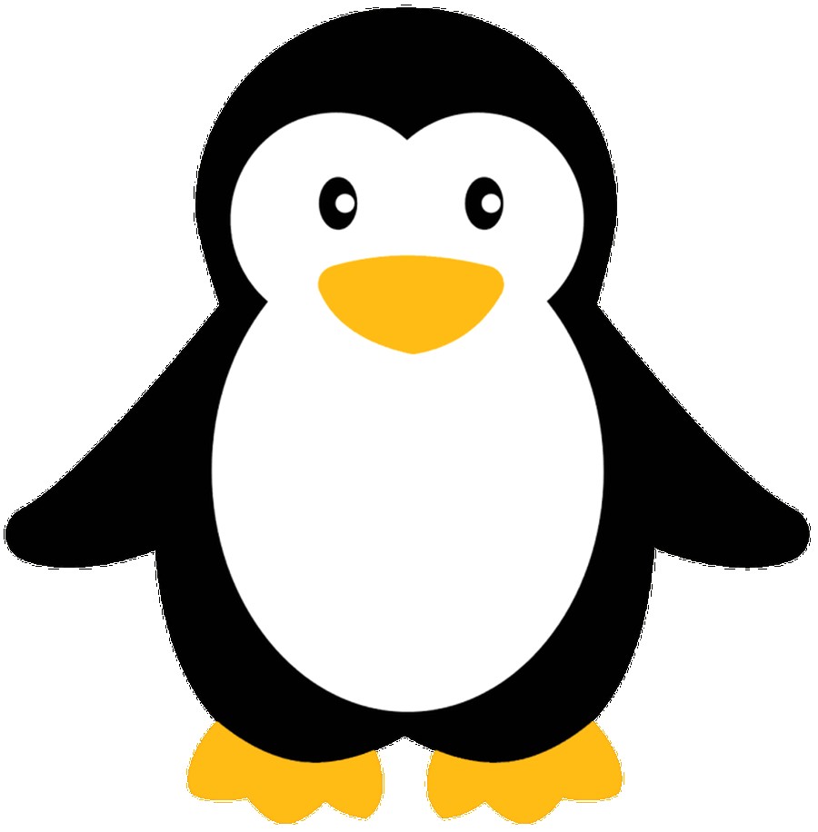 900x916 Cute Penguin Clipart Black And White