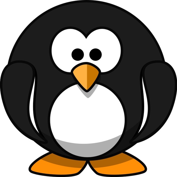 599x600 Cute Round Cartoon Penguin Free Vector In Open Office Drawing