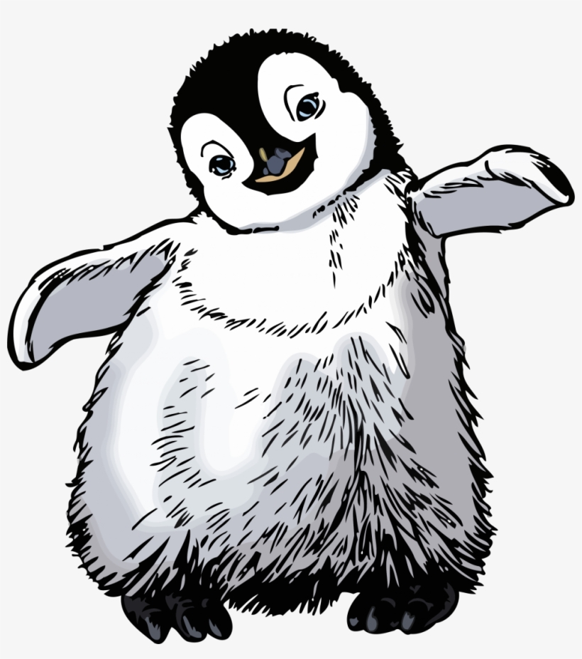 820x928 Draw Happy Feet Penguin Easy Transparent Png
