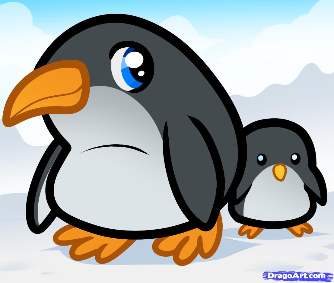 1107x938 How To Draw Penguins For Kids, Step