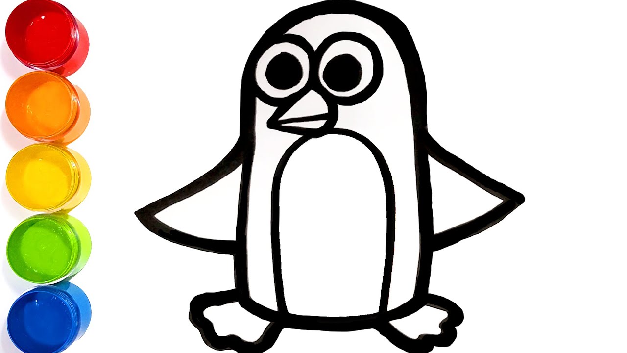 1280x720 How To Draw And Color Penguin For Kids, Toddlers Penguin
