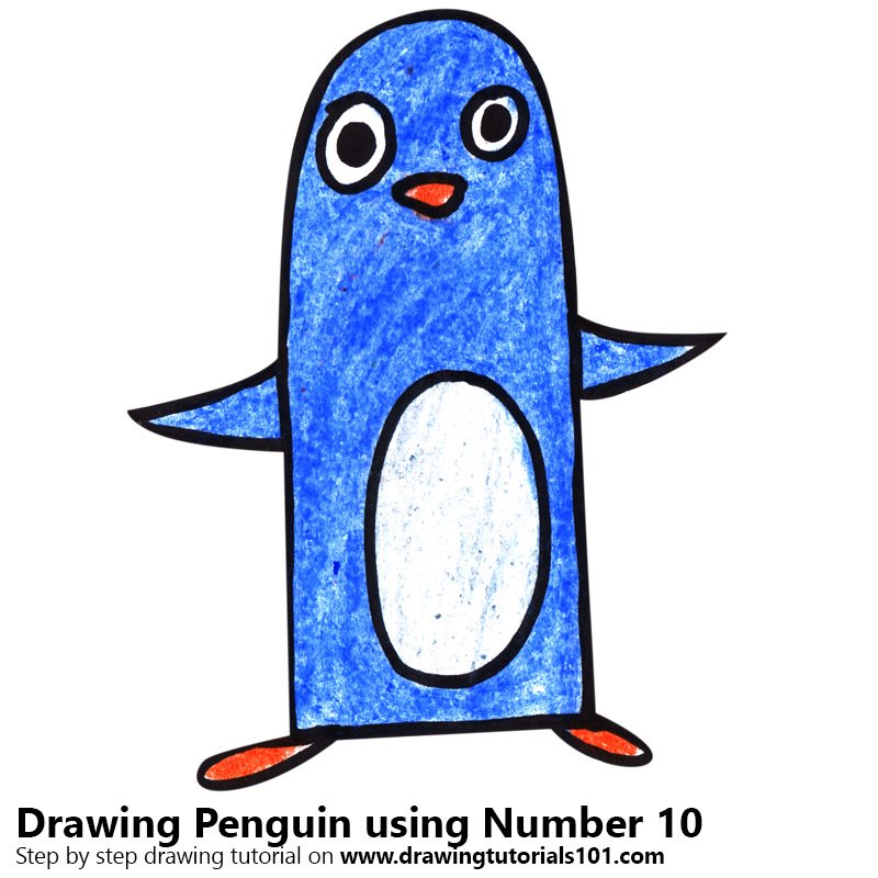800x800 Learn How To Draw A Penguin Using Number
