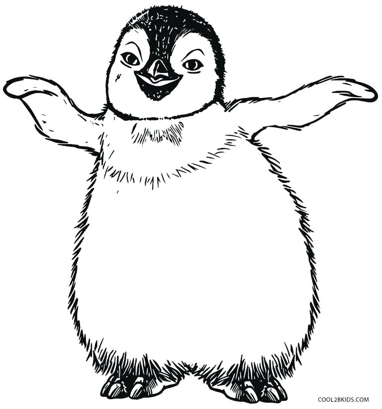768x821 Printable Penguin G Pages Cartoon For Kids Adults A Coloring Pages