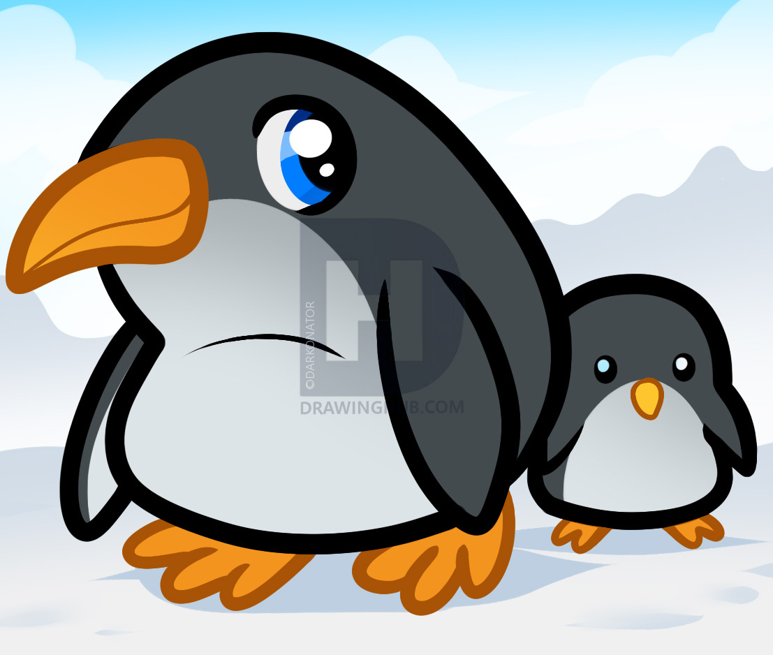 1107x938 Penguin Drawing For Kids And How To Draw Penguins For Kids