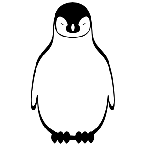 300x300 Outline Of Penguin