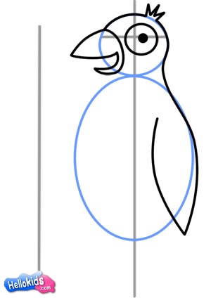 300x424 How To Draw How To Draw A Penguin