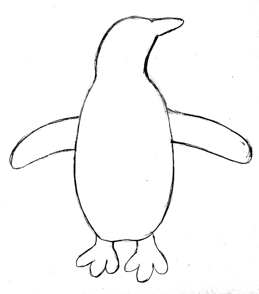 525x597 Penguin Drawing Step