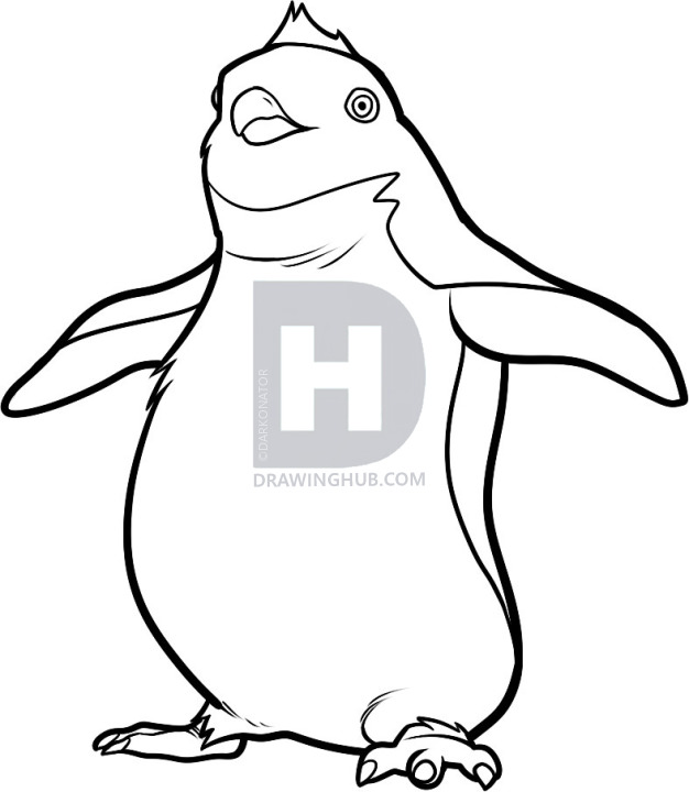 626x720 How To Draw Ramon, Ramon, Happy Feet Step