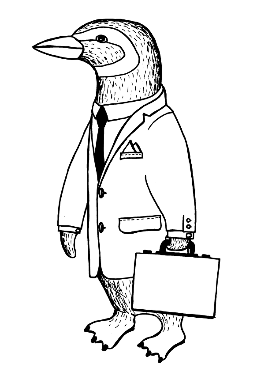 900x1286 Penguin, Drawing, Illustration, Transparent Png Image Clipart