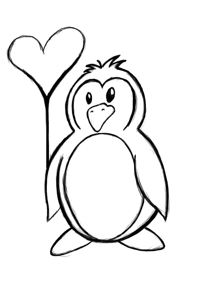 720x960 Penguin Outline