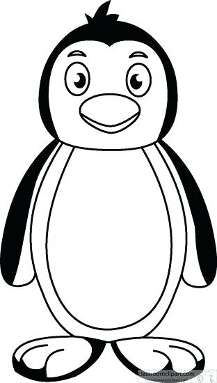 312x550 Clipart Black And White Penguin Black And White Standing Penguin