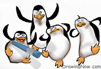 350x240 How To Draw Penguins Of Madagascar Cartoon Characters Drawing