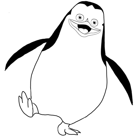 450x450 How To Draw Private From Penguins Of Madagascar In Easy Steps