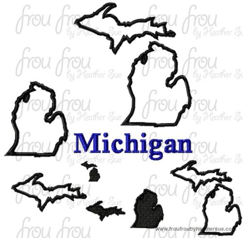 500x490 Michigan State Machine Applique And Filled Embroidery Design