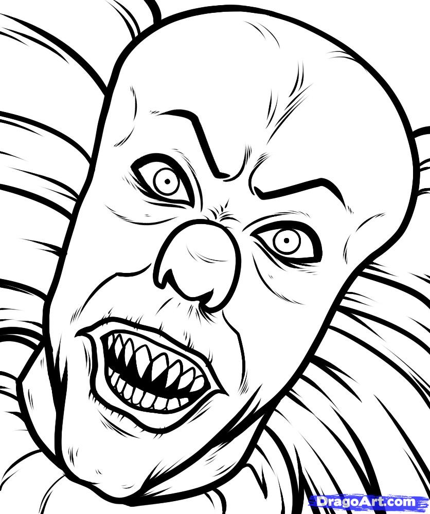 836x1000 How To Draw Pennywise, Pennywise, Pennywise The Clown, Step