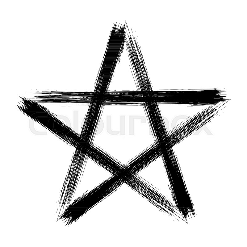 800x800 Pentagram Icon, Brush Drawing Magic Stock Vector Colourbox