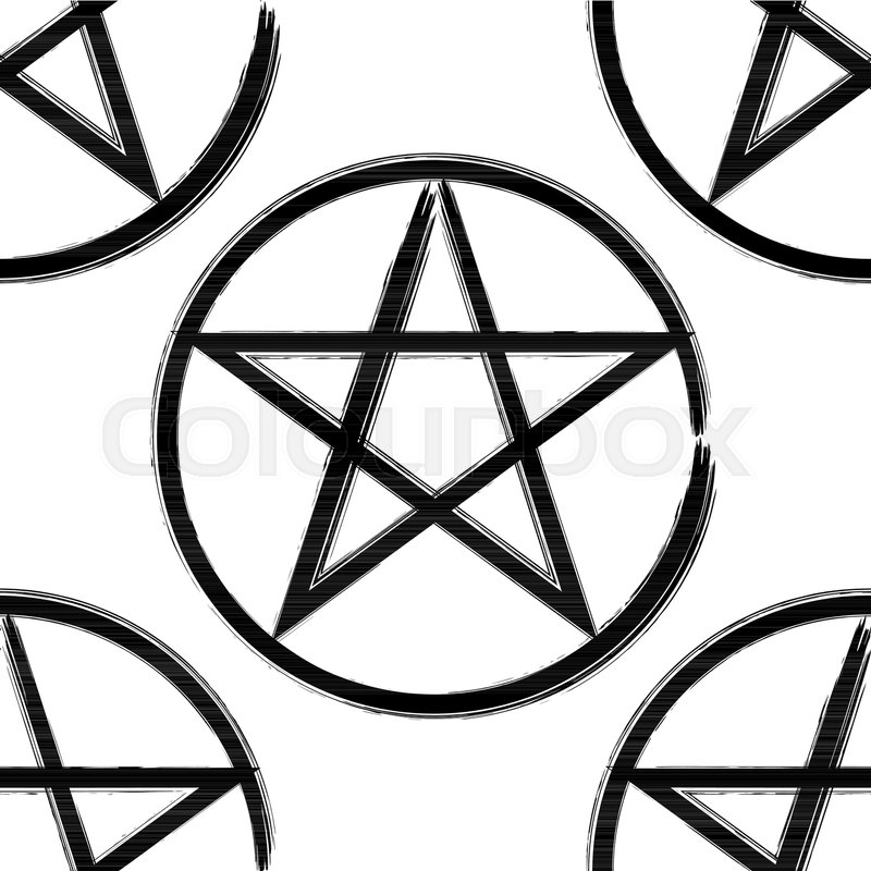 800x800 Pentagram In A Circle Seamless Stock Vector Colourbox