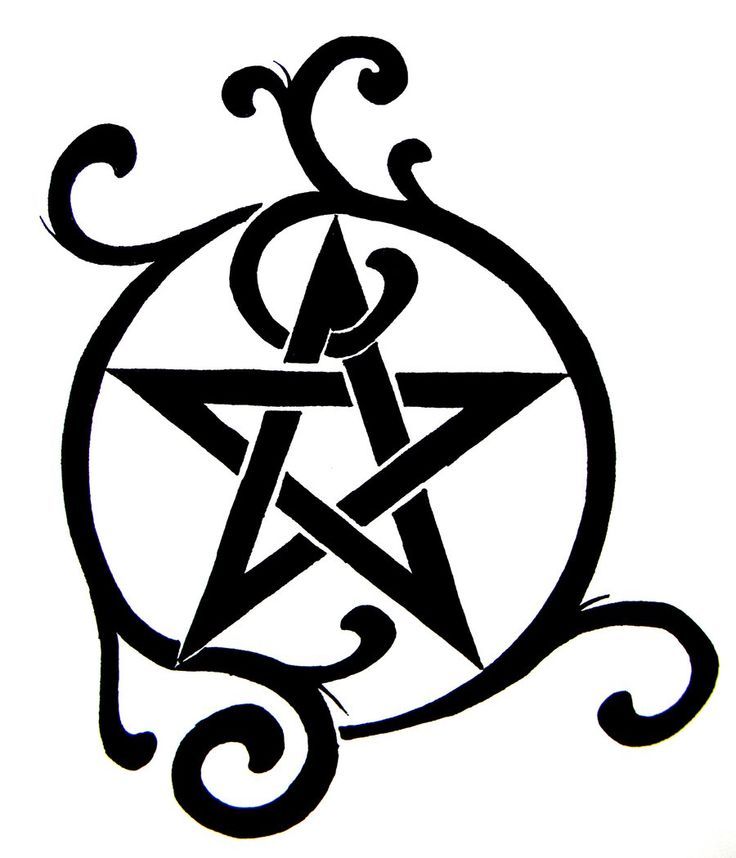 736x858 Pagan Pentagram Drawing