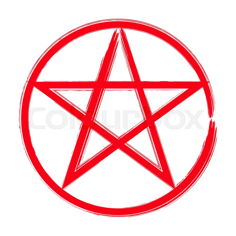 800x800 Red Pentagram In A Circle Icon, Brush Stock Vector Colourbox