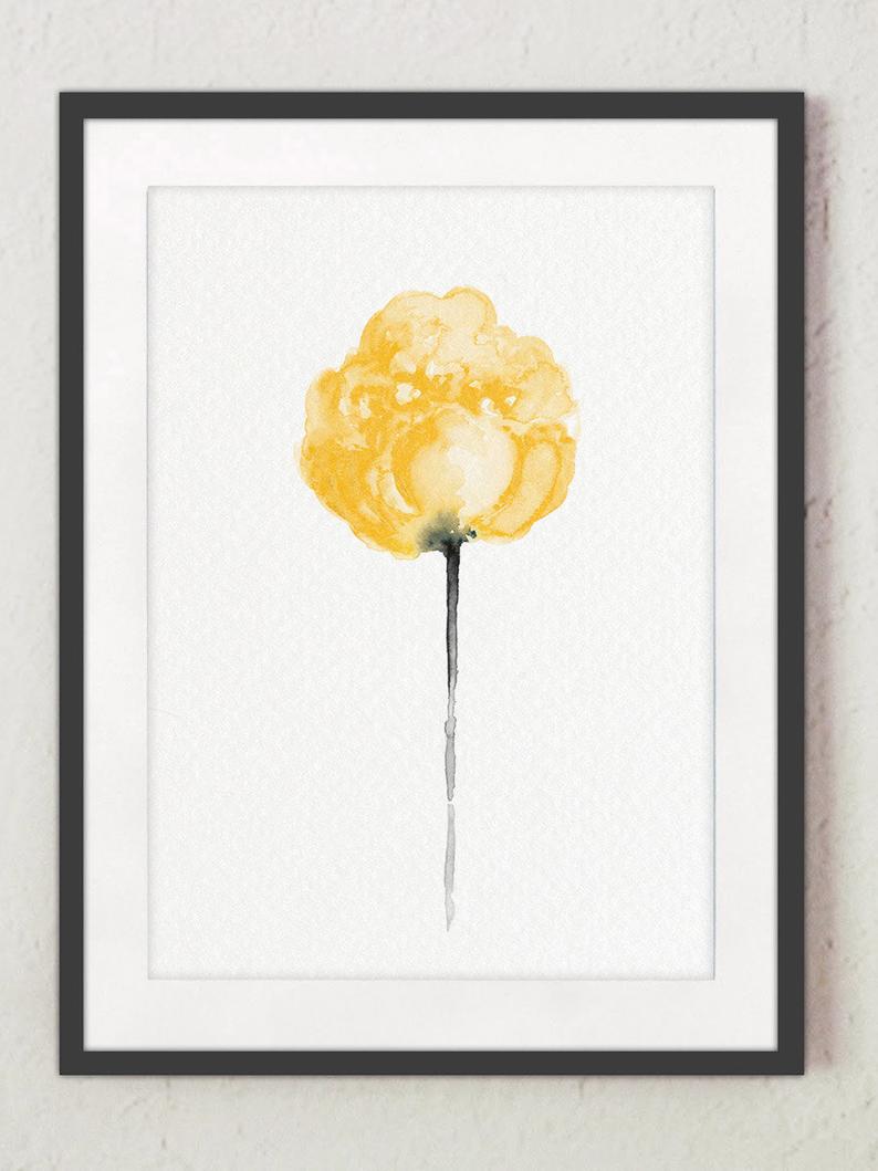 794x1059 Yellow Peony Flower Clipart Floral Arrangement Illustration Etsy