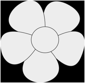 300x294 Flower Outline Coloring