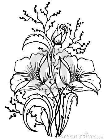 336x450 Pattern Download Free Arrangement Of Flowers Black And White