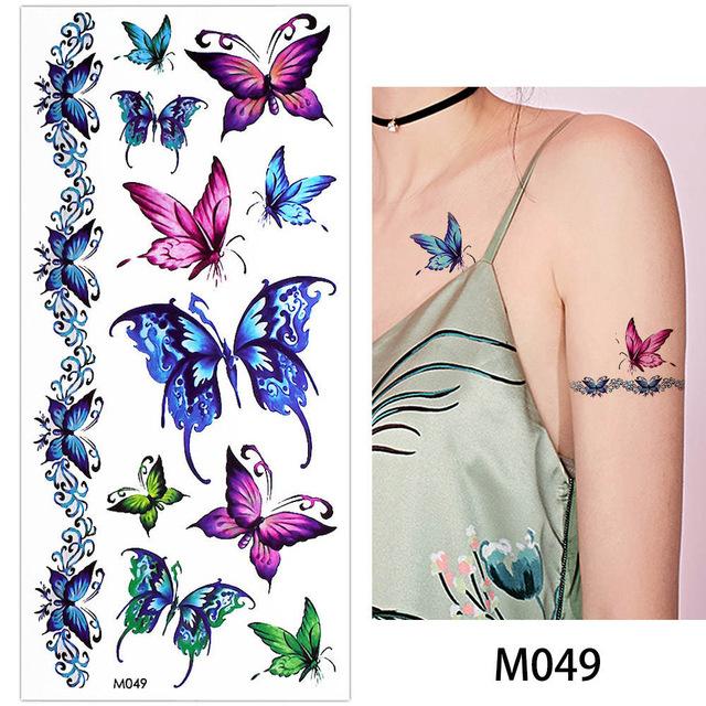 640x640 Glaryyears Sheet Temporary Colored Drawing Flowers Tattoo