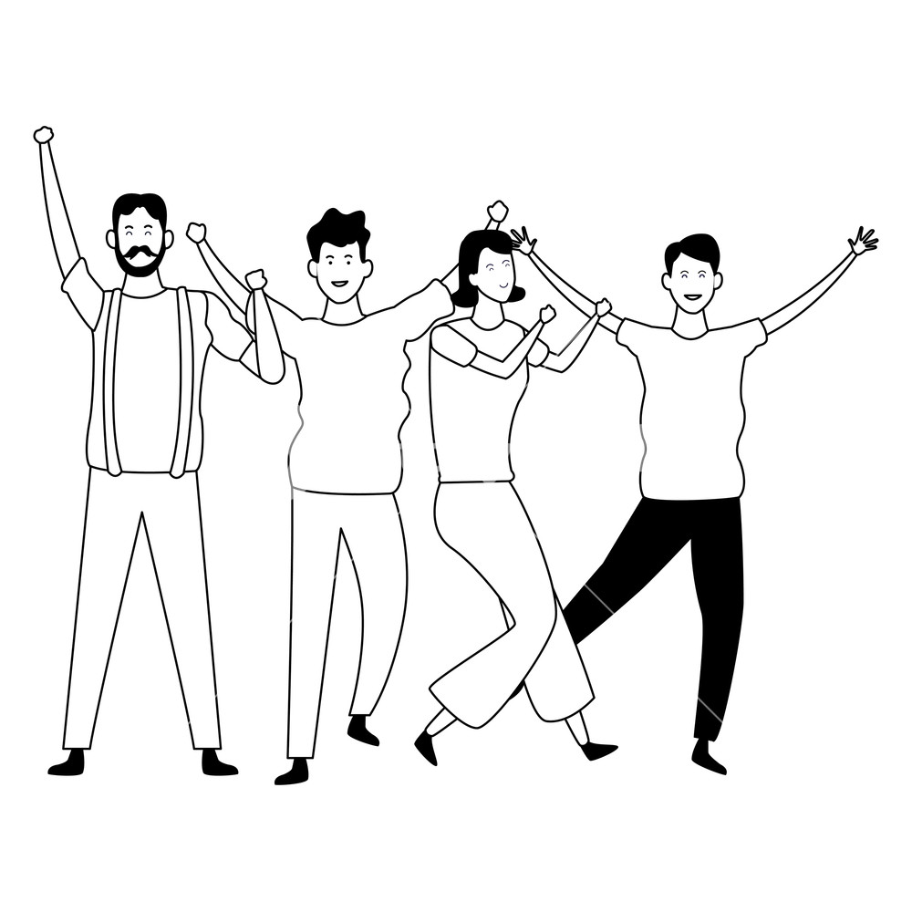 People Dancing Drawing Free download on ClipArtMag
