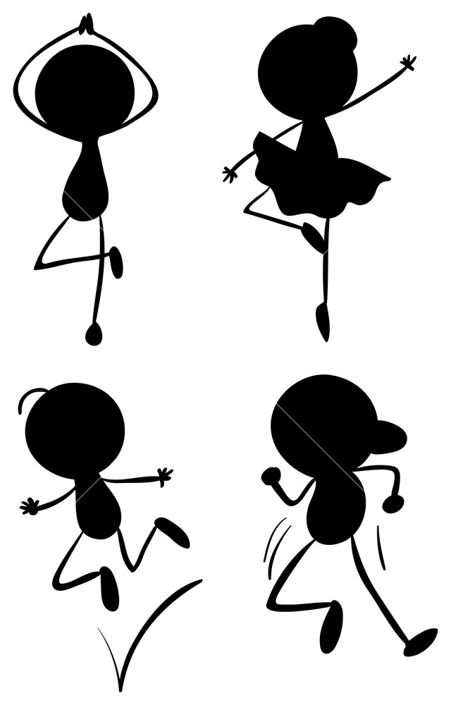 640x1000 Illustration Of The Silhouettes Of People Dancing On A White