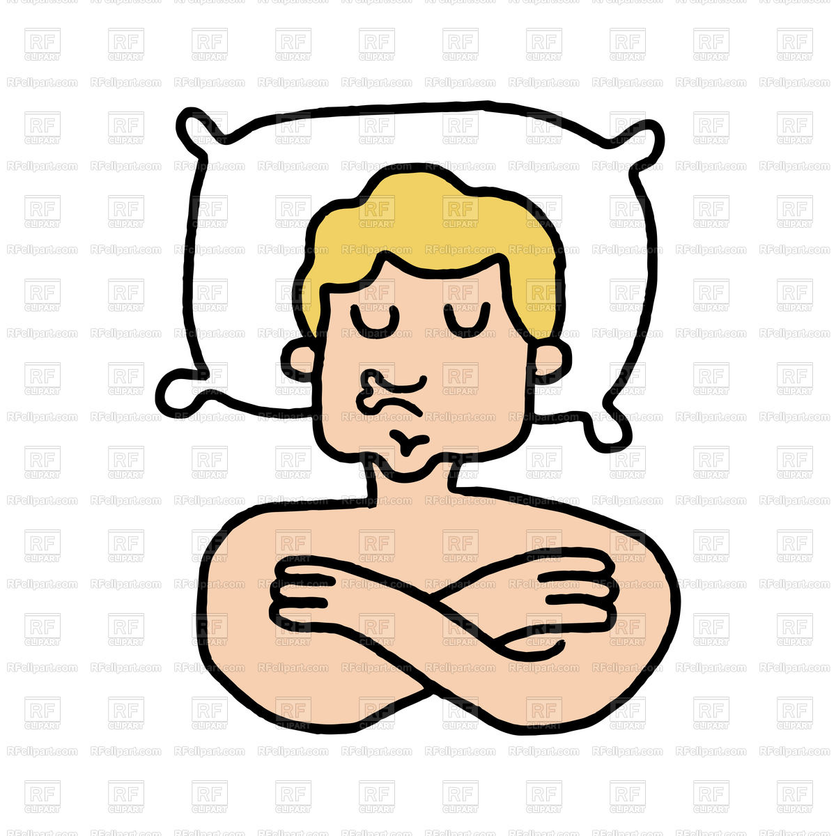 1200x1200 Guy On Pillow Sleeps Cartoon Sleeping Man Drawing Vector Image